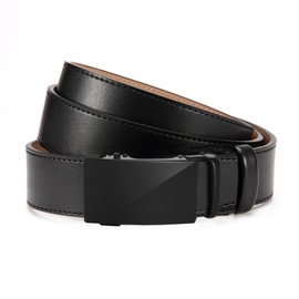 DOOPAI Men's Adjustable Ratchet Belt - Black Leather Dress Belt for Men, Customizable Fit, Easy to Use, Maximum Durability