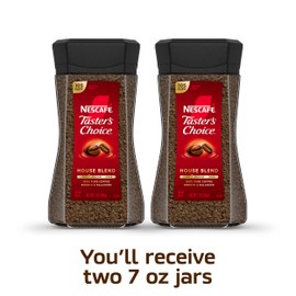 NESCAFÉ Taster's Choice Instant Coffee, Light Medium Roast, House Blend, 2 Jars (7 Oz Each)