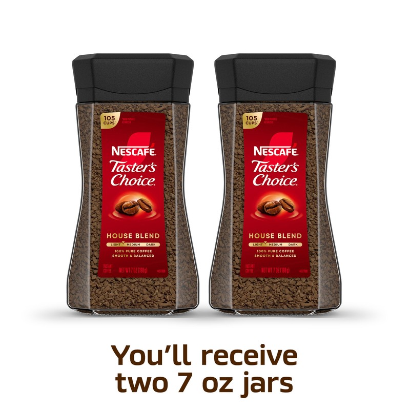 NESCAFÉ Taster's Choice Instant Coffee, Light Medium Roast, House Blend,