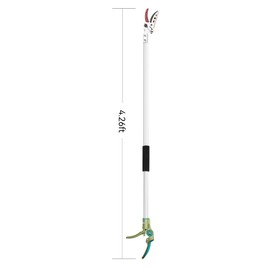 LeafLux Tree Pruner for Garden, Cut Capacity 1/2 Inch & Hold Pole Pruner, Lightweight Fruit Picker with Non-slip handle, Long Reach Tree Branch Cutter with Aluminum Pole, 4.2 FT| LFX112