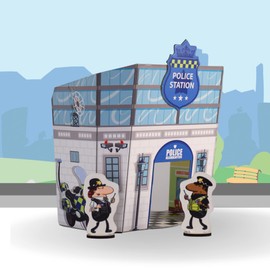 Planet Town Build and Play Cardboard Playset Toy Eco Friendly Kit | Fun Gift for Kids, Girls & Boys Age 5+ | UK Made (Police Station)
