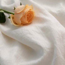 Simple&Opulence 100% Linen Fabric, Solid Colour Linen Material for Dressmaking, Bag, Home Decor, Tablecloths, Curtain - 140cm Wide(White,0.5mx1.4m)