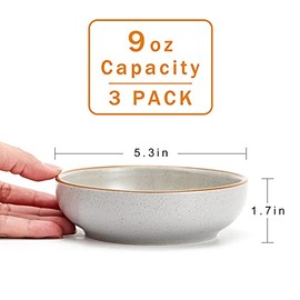 Howise - Cuencos de cerámica para gatos, plato de comida para gatos, color gris, 5.3 pulgadas, paquete de 3 cuencos para gatito y tazón de agua para perros pequeños