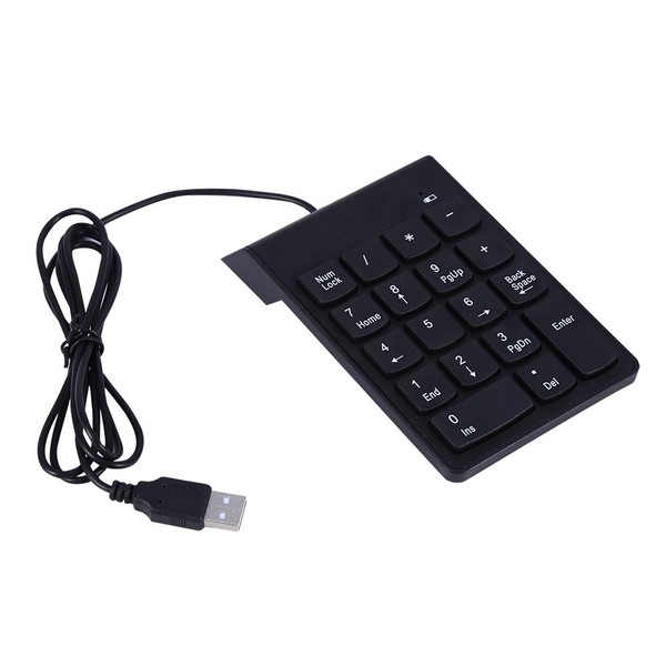 Elprico USB Numeric Keypad, Black Mini Number Pad Numpad with