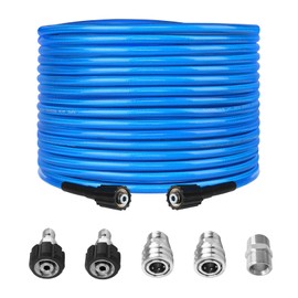 BESHED High Pressure Washer Hose 50 FT X 1/4 Inch, Kink Resistant Power Washer Extension Replacement Hose With Heavy Duty M22 Female x 3/8" Quick Connect Kit, 3000 PSI
