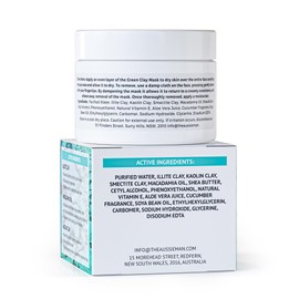 The Aussie Man, Green Clay Mask (50ML), Natural Vitamin E & Aloe Vera Mask, Supercharged French Green Clay, Deep Face Cleansing For Pores, Blackheads & Wrinkles, Moisturising & Hydrating Facial Mask, Purifying Skin Blemishes