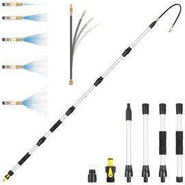 WESBRITE Gutter Cleaning Tools From The Ground, 7FT Gutter Cleaner with Adjustable Multiple Water Flow Modes, Gutters Cleaning Tool for Leaves and Debris, Fits Standard Garden Hoses