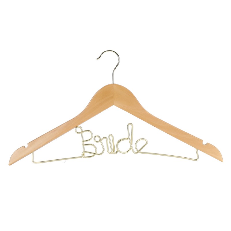 Wedding Hanger Anti Slip Wooden Clothes Hanger Iron Clothing Hanger