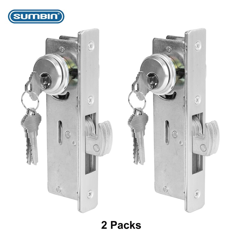 SUMBIN Storefront Door Mortise Lock Hook Deadbolt & Cylinder Combo,