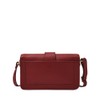 Fossil Damentasche Zoey, rote schwarze kleine Crossbodytasche aus Leder, L: