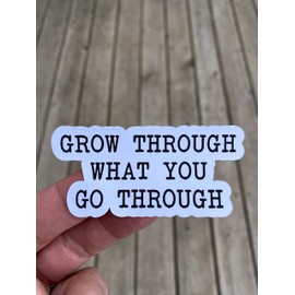 Grow Through What You Go Through Sticker, Laptop Sticker, Water Bottle Sticker, Phone Sticker, Window Sticker, Growing Sticker, Positivity Sticker