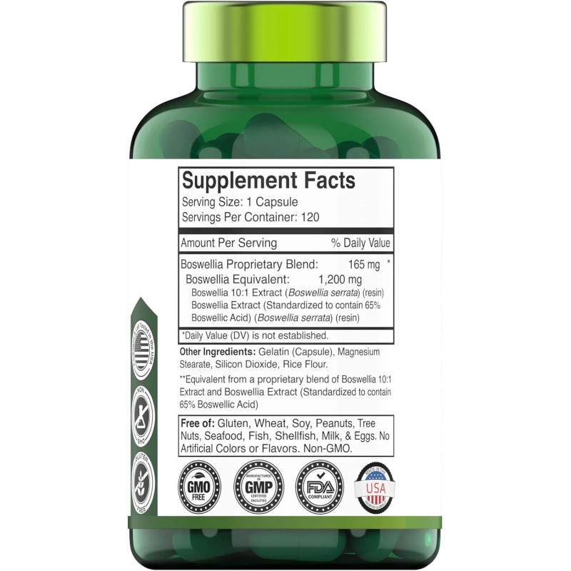 tnvitamins Boswellia Serrata Herbal Extract Capsules 1200 Mg Capsule-USA