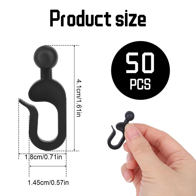 lasuroa 50pcs Plastic Hooks for Gazebo Curtains, Smooth Sliding Track