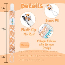 Babygoal Floral Plastic Pacifier Clips, 6 Pack Binky Paci Holder and Leash for Boys and Girls Fits for Most Pacifier, Binkie Styles & Baby Teethers & Toys and Gift 6PB03-CA