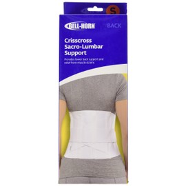 Bell-Horn Crisscross Lumbosacral Lower Back Support Brace, Small (Waist: 24" - 30")