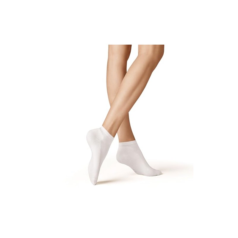 KUNERT Liz Plush Women's Trainer Socks, Pressure-free Waistband, White 0010