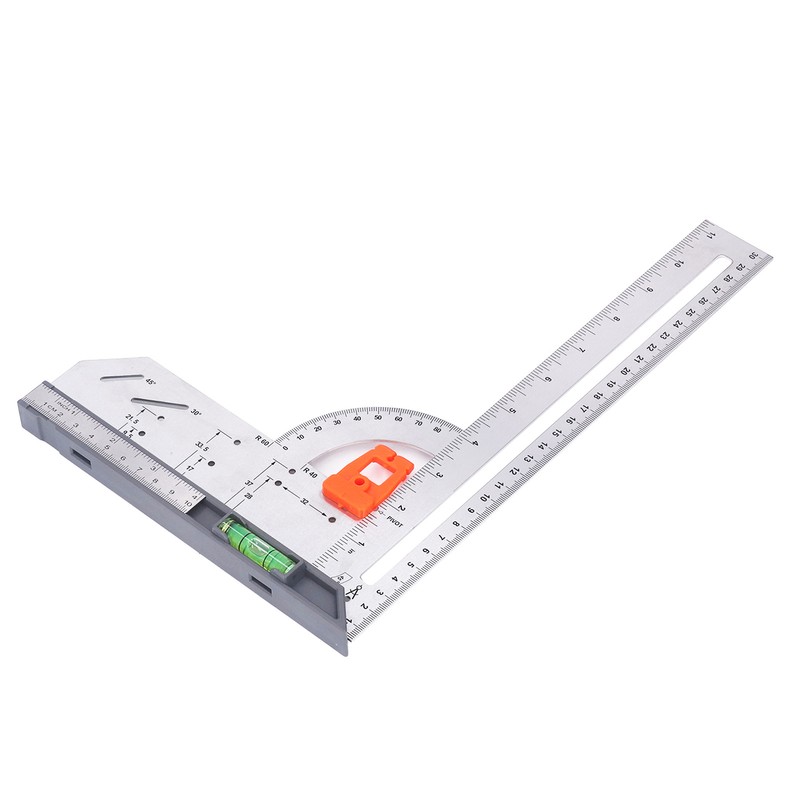 12in L Square Ruler Multifunction Scale Standard Carbon Steel Detachable