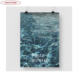 LUNCHOUTSIDE Water Blue Monday Poster 1ea, Size:A5