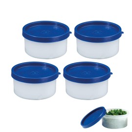 Westmark herbal jar set, 4 pieces, volume 100 ml each, plastic, round, Ø 8.3 cm, trio, transparent / blue, 25742270