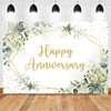 Mocsicka 7x5ft Anniversary Backdrop Large Greenery Happy Anniversary Family Memorial