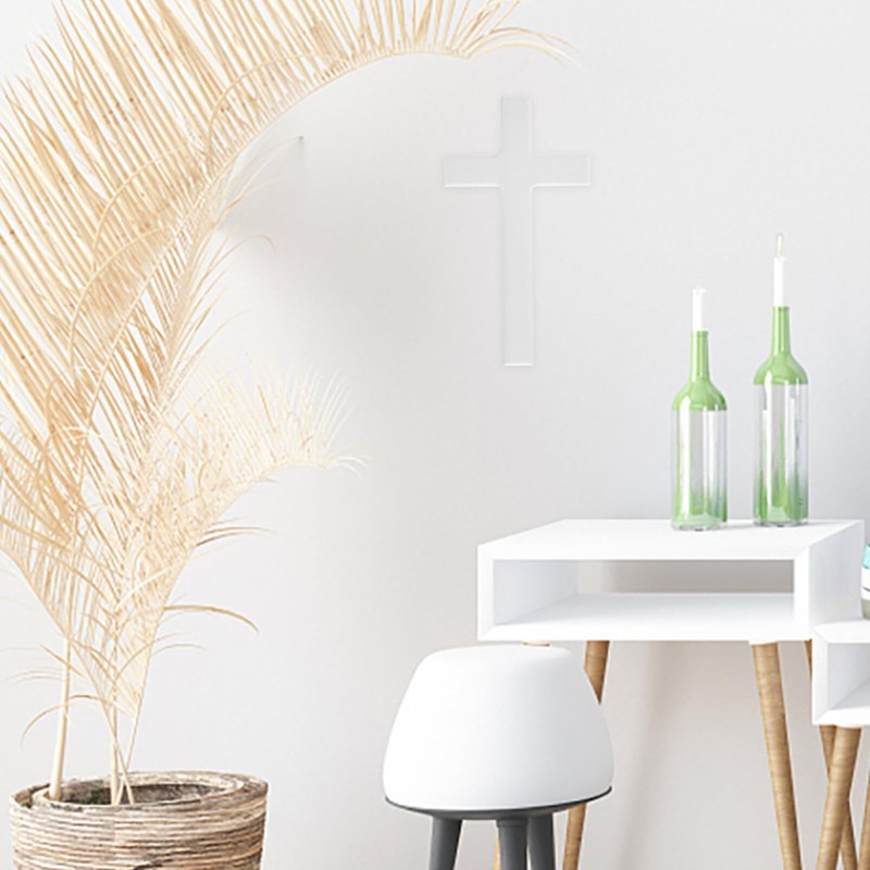 DEARMAMY Wall Wooden Cross White Cross Wall Hanging Church Wall