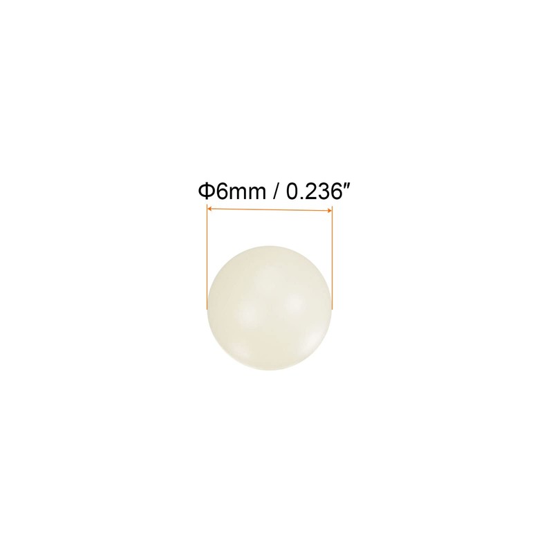 sourcing map PA66 Nylon Solid Plastic Balls 6 mm G3