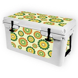 MightySkins (Cooler Not Included) Skin Compatible with RTIC 45 Cooler (2017 Model) - Hippie Flowers | Protective, Durable, and Unique Vinyl Decal wrap Cover | Easy to Apply | Made in The USA