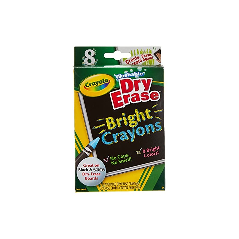 Crayola Dry-Erase Bright Crayons, 8 count