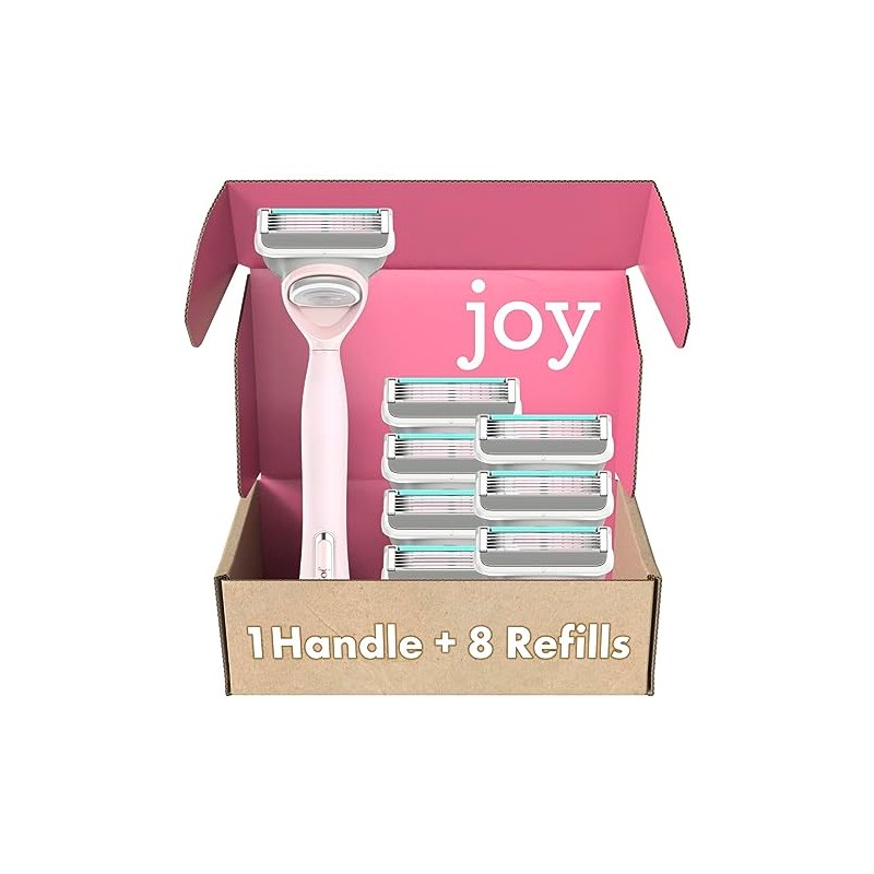 Joy Maquinilla de afeitar para mujer, 1 mango, 8 recambios