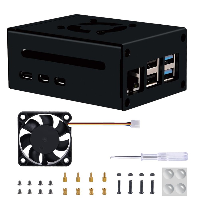GeeekPi Raspberry Pi 5 Case with Fan, Raspberry Pi 5