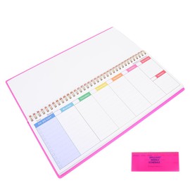 Didiseaon Weekly Planner Spiral Bound Undated Pink with Daily Hourly Schedule and Tear-Off Notepad for Work and School Planning