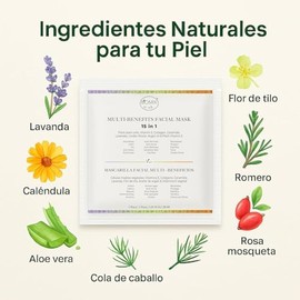 Biomix Bio Colageno Mascarilla Facial 15 en 1 Nocturna Tipo Hidrogel, 5 Piezas, con Celulas Madre Vegetales, Colageno y Ceramidas, Hidrata y Aporta...