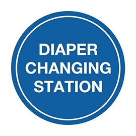 Signs ByLITA Circle Diaper Changing Station Sign (Blue) - Medium