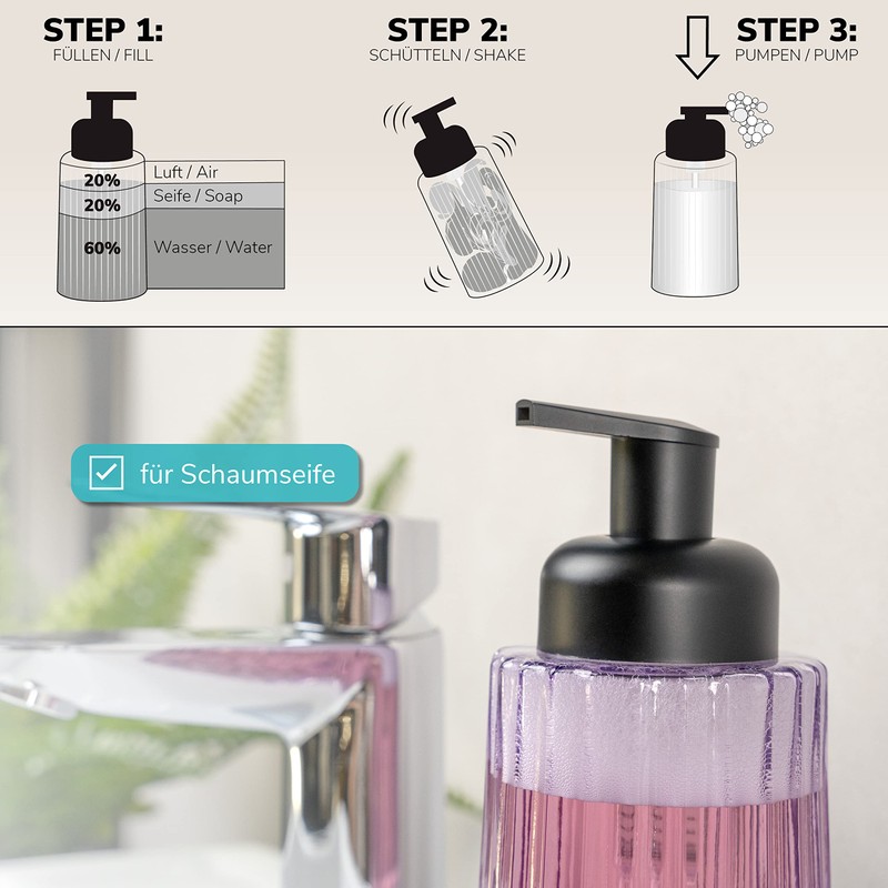 bremermann Soap Dispenser, Foam Soap Dispenser, Soap Dispenser (Lavender)