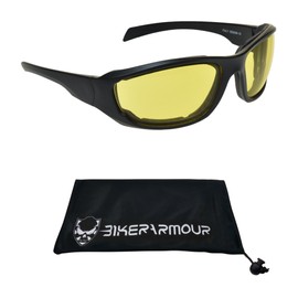 Bikershades Night Riding Motorcycle Glasses Foam Padded for Larger Head Sizes