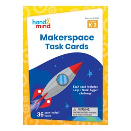 hand2mind Makerspace Task Cards, STEM Learning Cards for Kids Grade K-2, 36 STEM Activities, Kids Building Projects, Learning Cards, Educational Toys, Fun Ideas on What to Build, Classroom Supplies