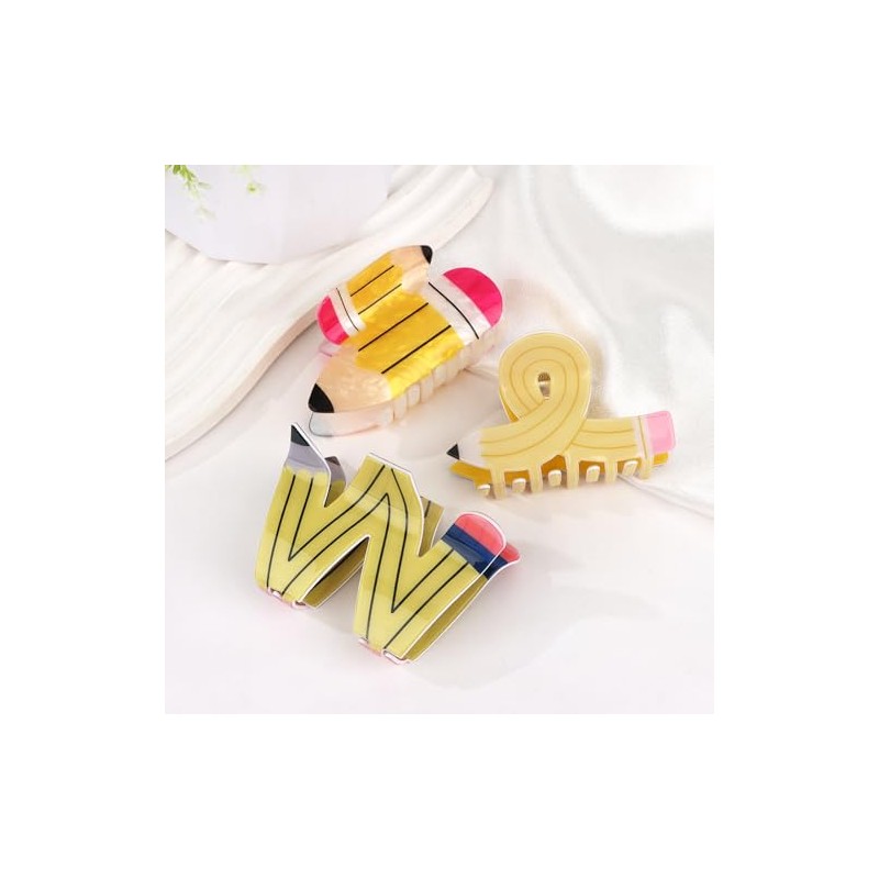 3pcs Pencil Hair Clips(Yellow)