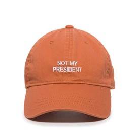 Not My President Baseball Cap Embroidered Cotton Adjustable Dad Hat Orange