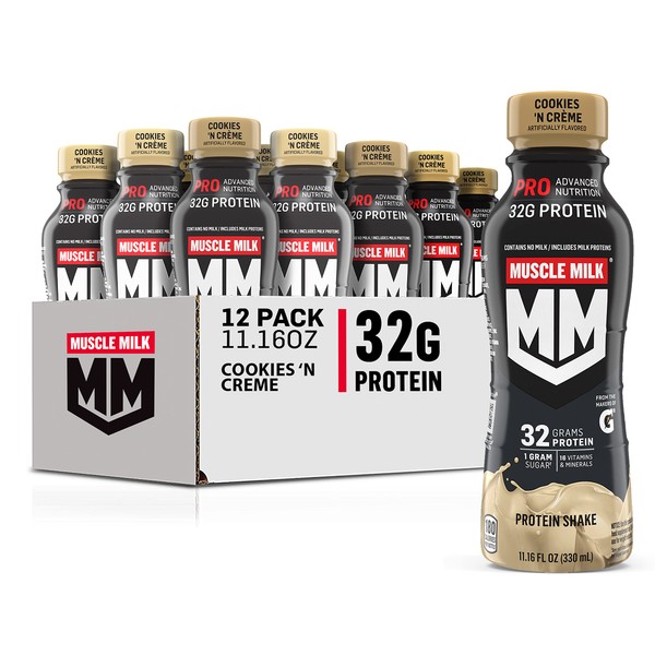 Muscle Milk Pro Series Shake, Cookies 'n Creme, 11.16 Fl Oz Bottles (Pack of 12)
