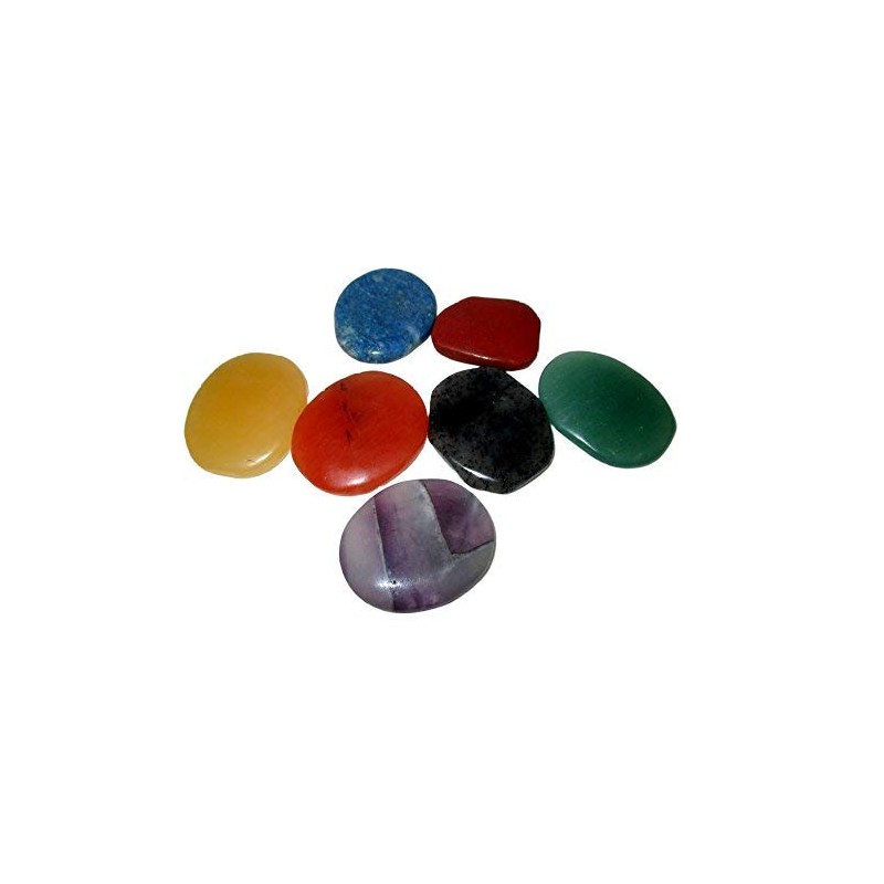 Jet International Women's Fantastic Chakra Gemstone Palm Stone Set Worry