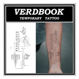 VERDBOOK Waterproof Temporary Tattoos: 2-Sheet Tattoo Kit with Realistic Body Stickers, Semi-Permanent Tattoos for Adults Lasting 7-15 Days – Safe for Men & Women, Scripture Pillar