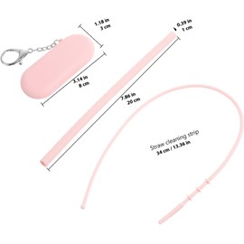 1juego Silicón Pajitas Reutilizables con Funda Kit de Viaje con Limpiador de Pajillas Pajillas Colapsables de Silicón para Bebidas Viaje Picnics y Aventuras al Aire