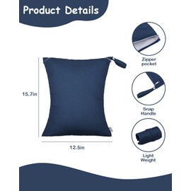 ALVABABY 2pcs Superior Waterproof Wet Dry Bags,One Reusable Zippered PocketOutdoor Wet Bags,Travel,Beach,Pool,Daycare,Soiled Baby Items,Yoga Gym Bag,Wet Bag for Swimsuit 2LWM04A-I