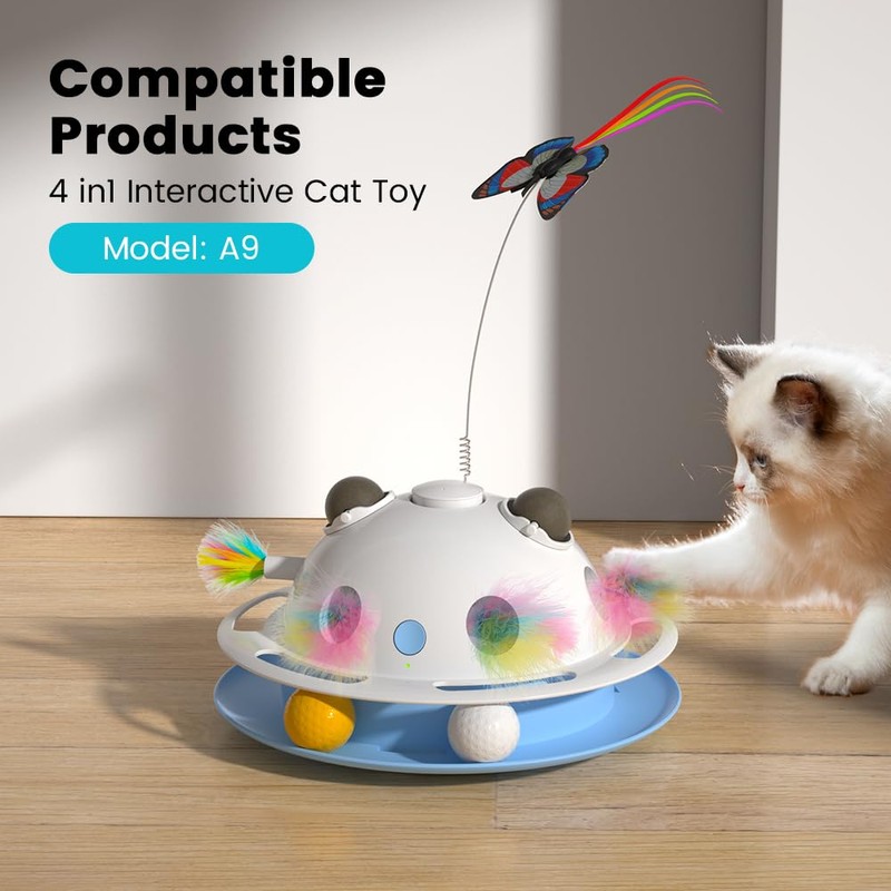 VOSFEEL Cat Toy Replaceable Feathers Toy Accessories, 3 Pcs Feather