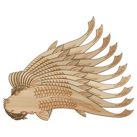 10x Wooden Koi Carp Swimming Long Craft Shape 3mm Ply Sea Fishing Fish Water(20 x 58.8cm,No Hole)