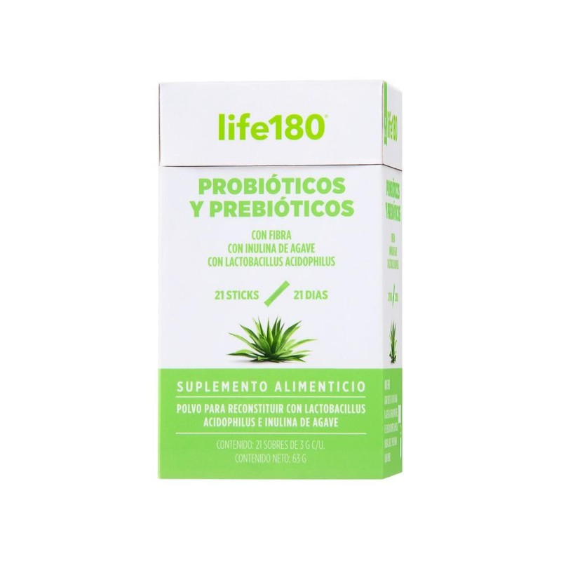 Life180 Probióticos y Prebióticos con Inulina de Agave, 21 Sticks