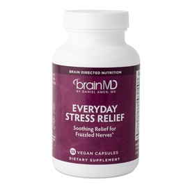 BRAINMD Dr. Amen Alivio del Estrés Diario - 120 Cápsulas (Paquete de 2) - Favorece la Relajación y la Concentración - No Produce Somnolencia - Sin... 
