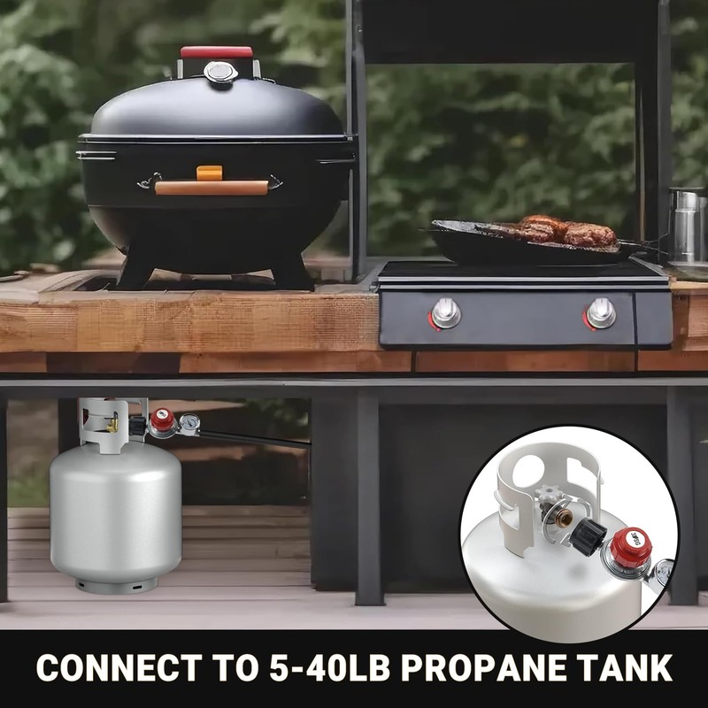 only fire 4Ft 0-30PSI Adjustable Propane Regulator with Tank Gauge