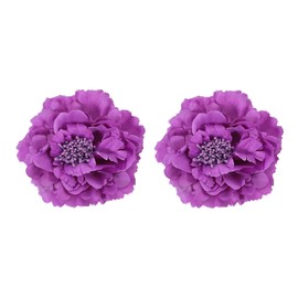 PATIKIL Flower Curtain Tiebacks, 2 Pcs Artificial Floral Curtain Tie Clips, Modern Curtain Holder Buckles, Window Drapery Decorative Clips for Home, Room, Office, Dark Purple