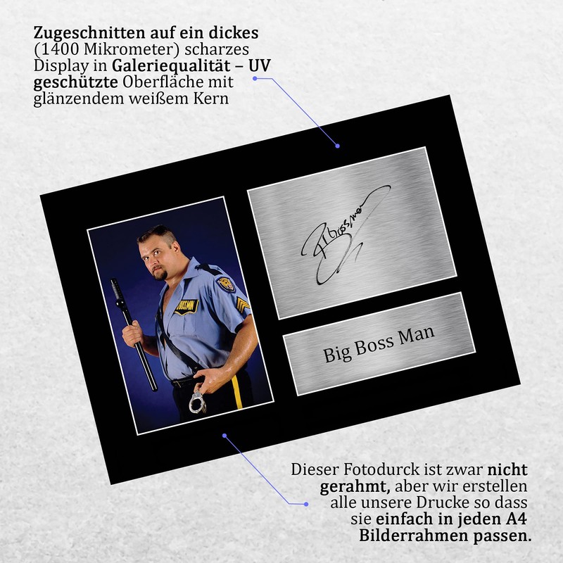 HWC Trading A4 Big Boss Man Gifts Printed Autograph Picture